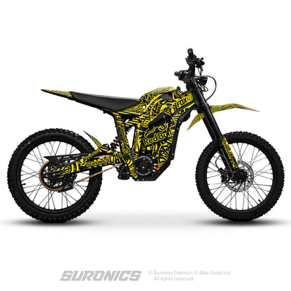 RACE ART BLACK YELLOW Talaria Sting MX5 PRO Graphics kit
