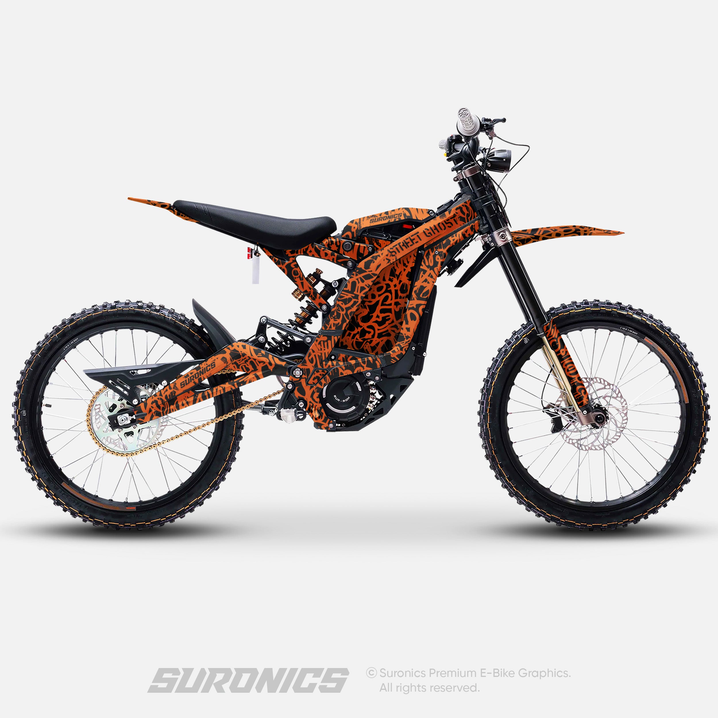 STREET GHOST BLACK ORANGE Surron Light Bee Graphics kit