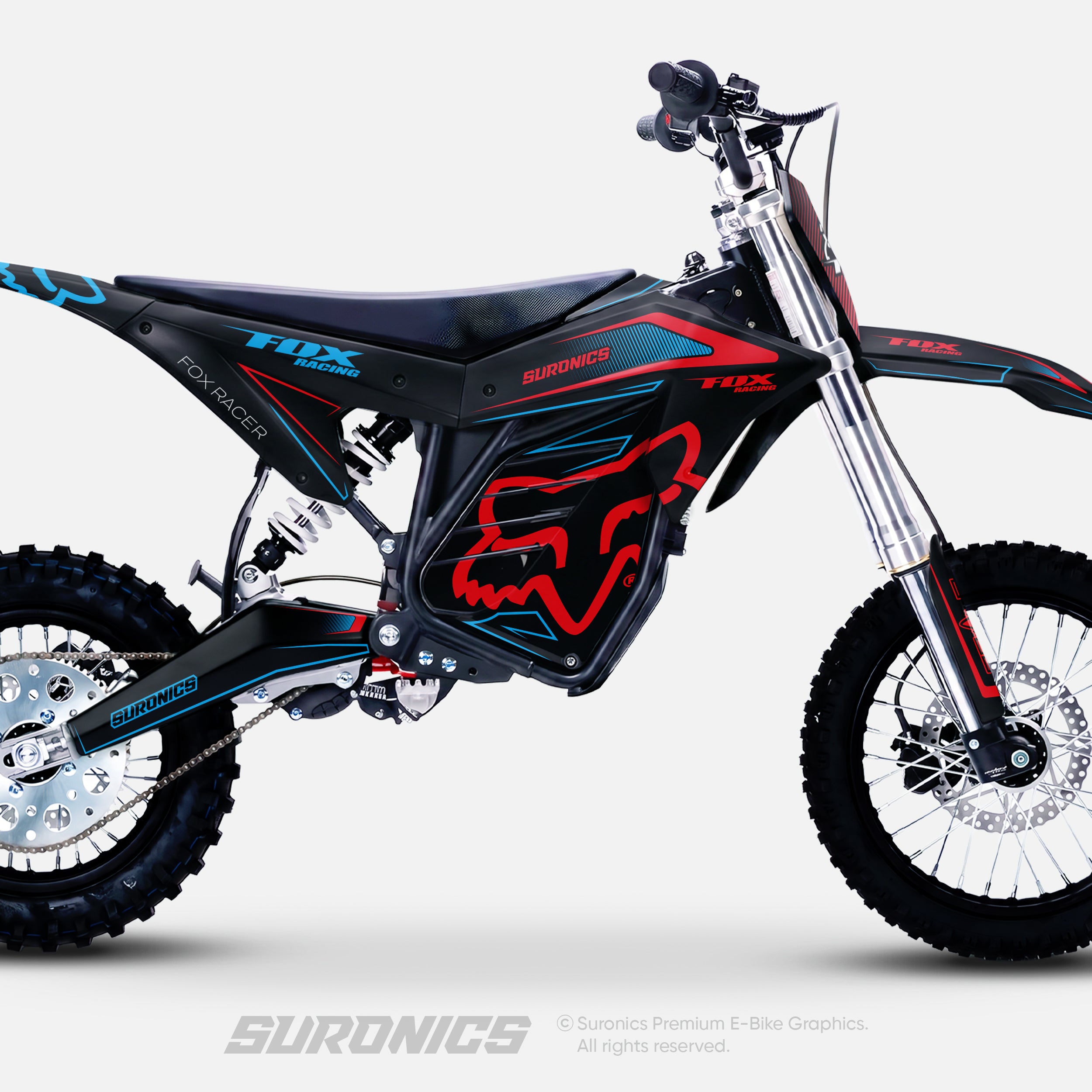 FOX RACER BLACK RED ETM RTR Graphics kit