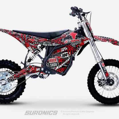 STICKY BLACK RED ETM RTR Graphics kit