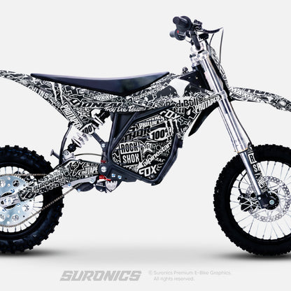 STICKY BLACK WHITE ETM RTR Graphics kit