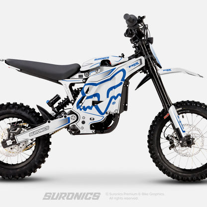 FOX RACER WHITE BLUE Eride Pro Mini R Graphics kit