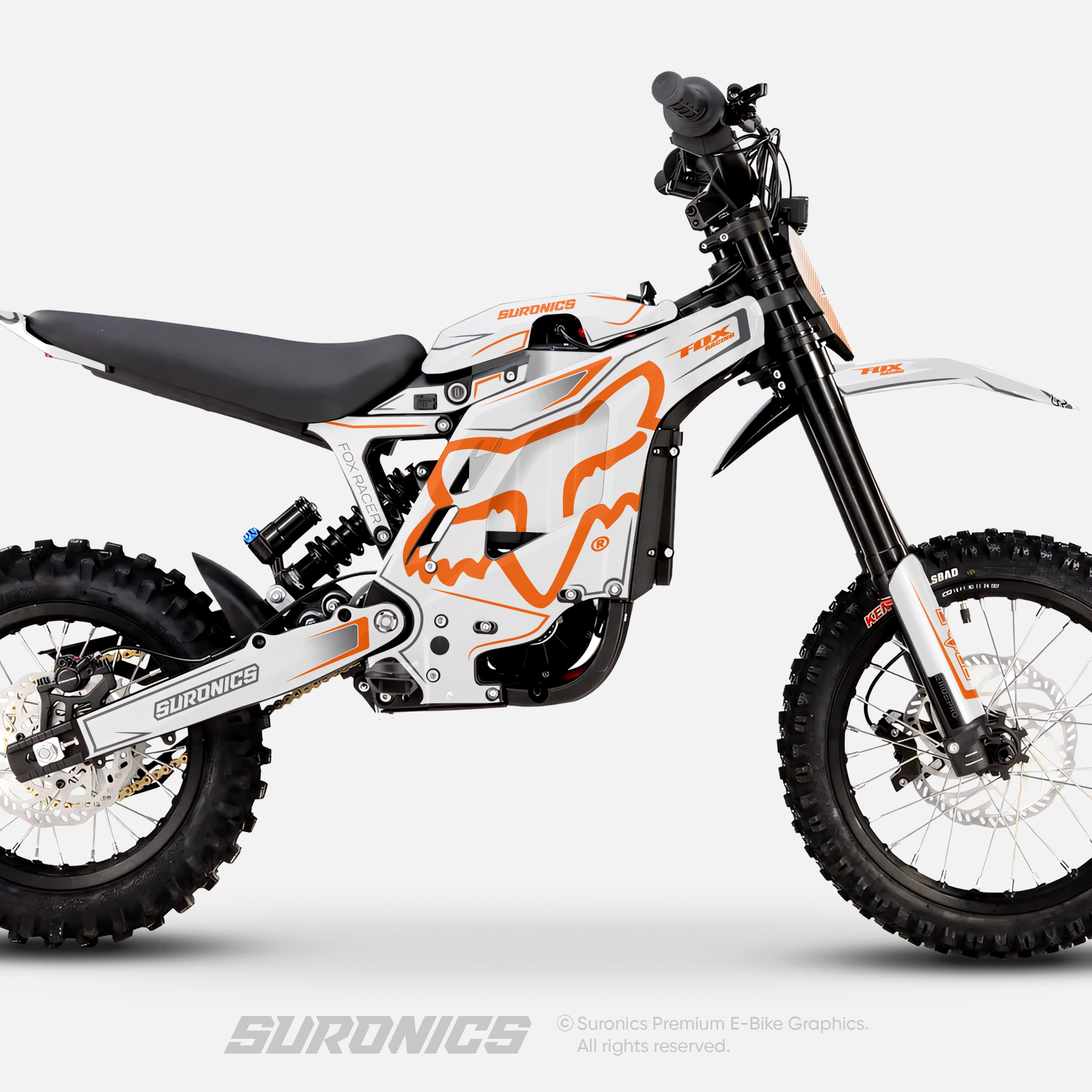 FOX RACER WHITE ORANGE Eride Pro Mini R Graphics kit