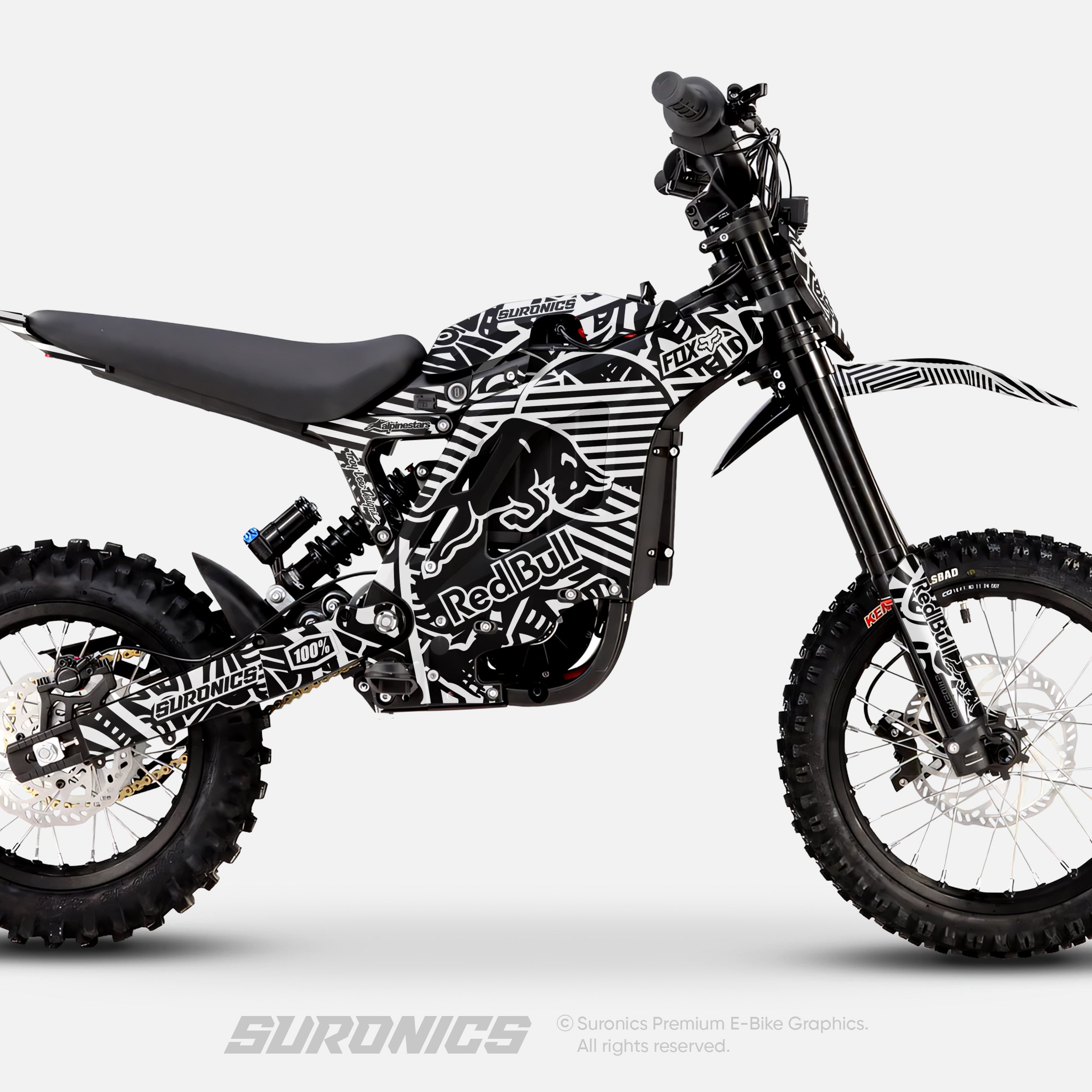 RACE ART BLACK WHITE Eride Pro Mini R Graphics kit