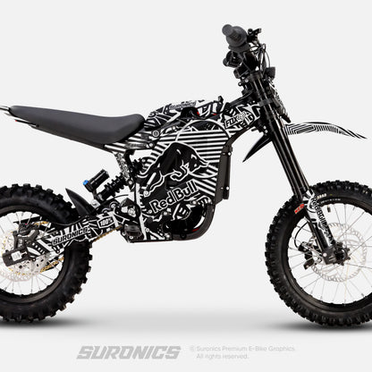 RACE ART BLACK WHITE Eride Pro Mini R Graphics kit
