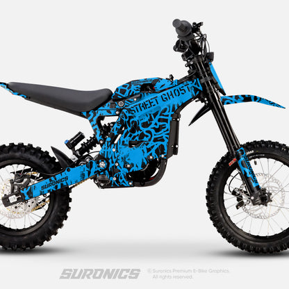 STREET GHOST BLACK CYAN Eride Pro Mini R Graphics kit