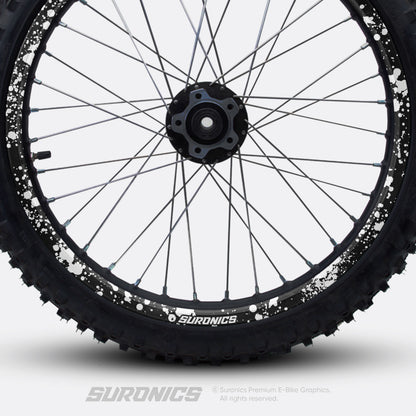 SPLATTER BLACK WHITE 79Bike Falcon PRO / GT / M Graphics kit