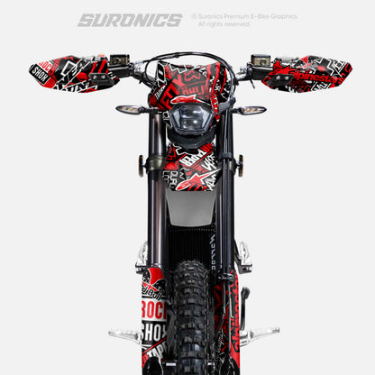 STICKY BLACK RED Surron Ultra Bee Graphics kit