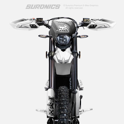 FOX RACER WHITE BLACK Surron Ultra Bee Graphics kit