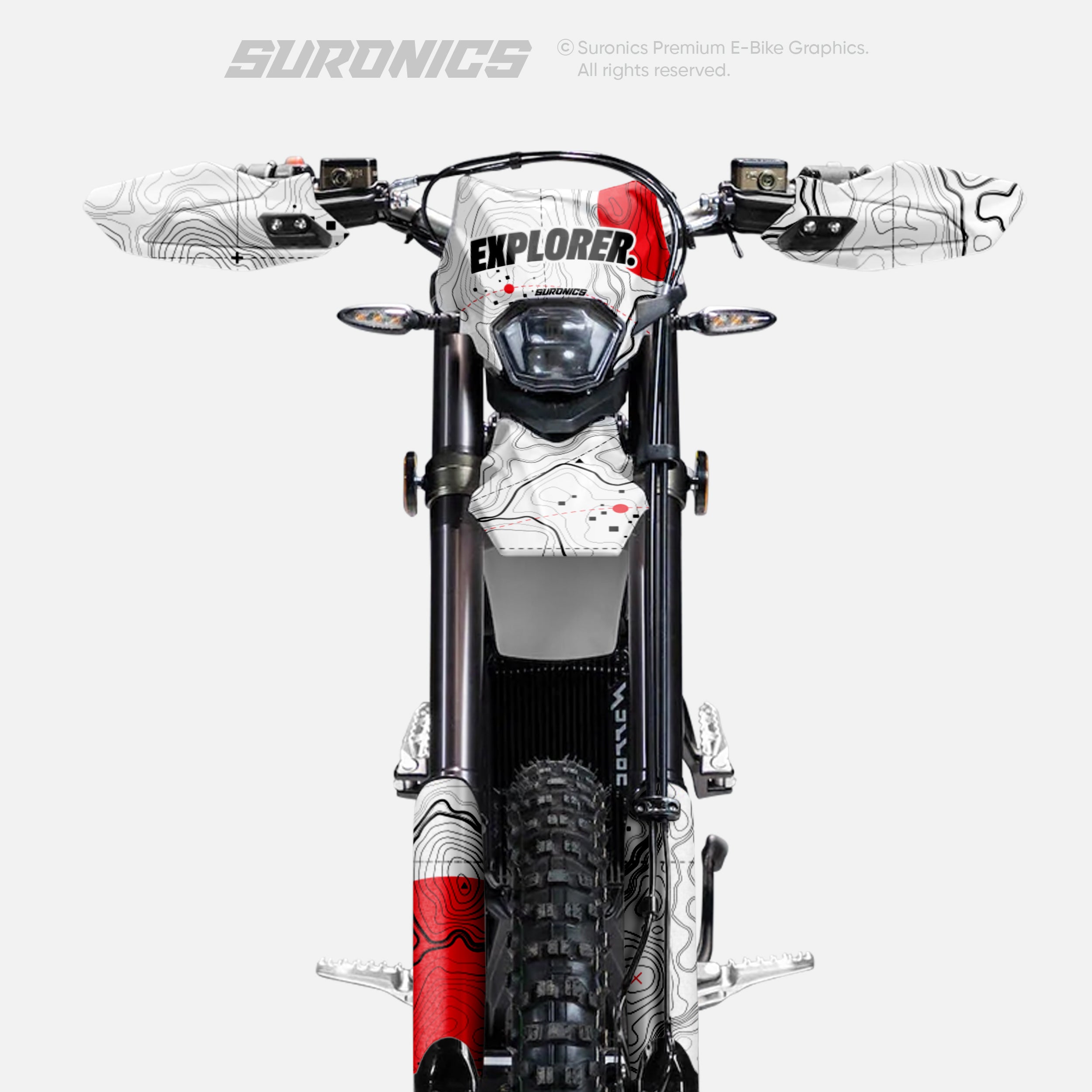 EXPLORER WHITE RED Surron Ultra Bee Graphics kit