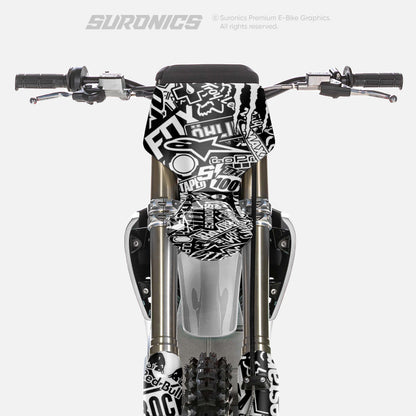 STICKY BLACK WHITE Stark Varg Graphics kit