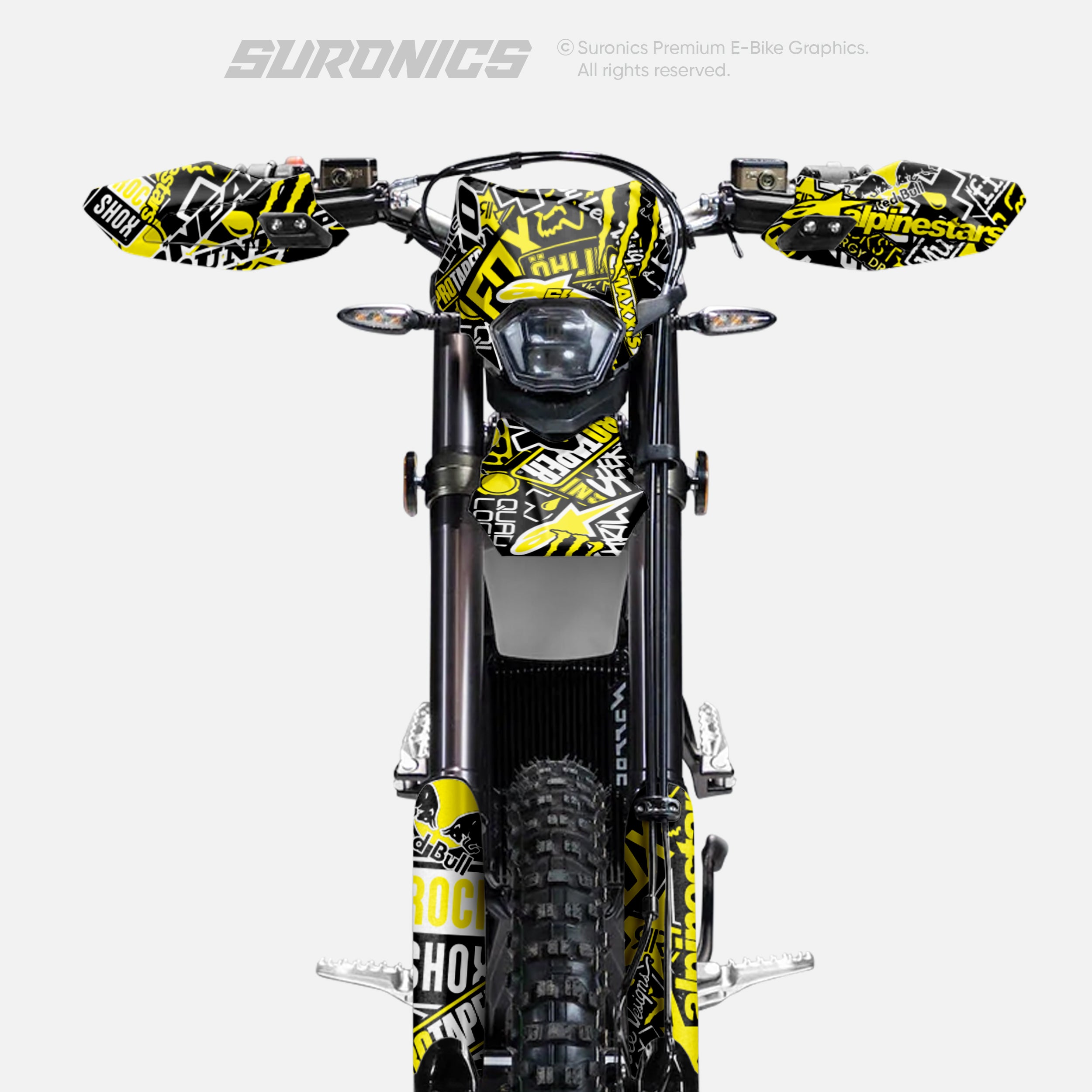 STICKY BLACK YELLOW Surron Ultra Bee Graphics kit