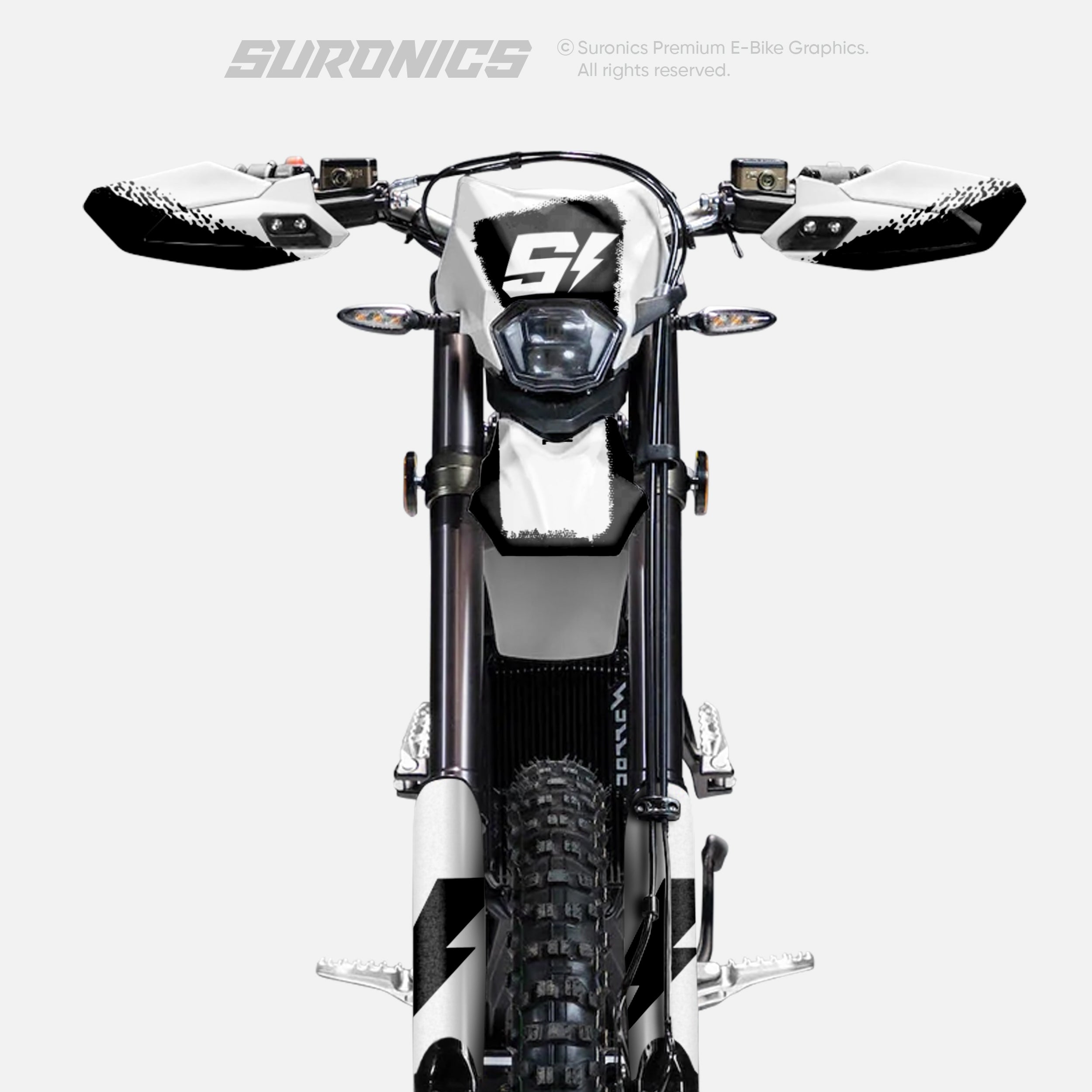 HALF BLACK WHITE Surron Ultra Bee Graphics kit