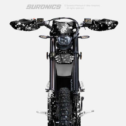 SPLATTER BLACK WHITE Surron Ultra Bee Graphics kit
