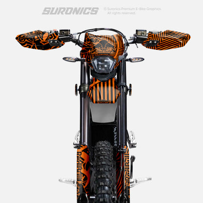 RACE ART BLACK ORANGE Surron Ultra Bee Graphics kit