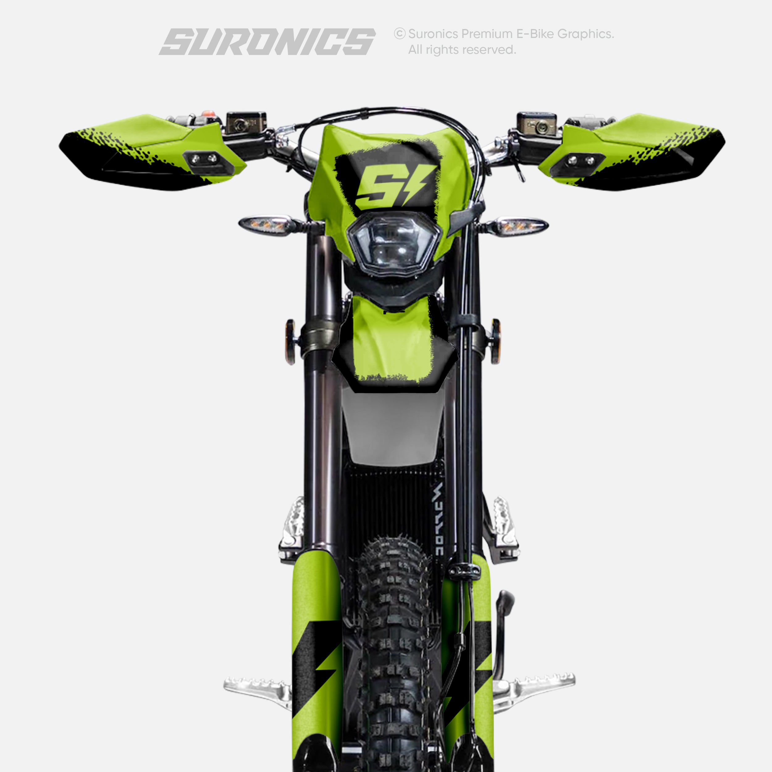 HALF BLACK GREEN Surron Ultra Bee Graphics kit