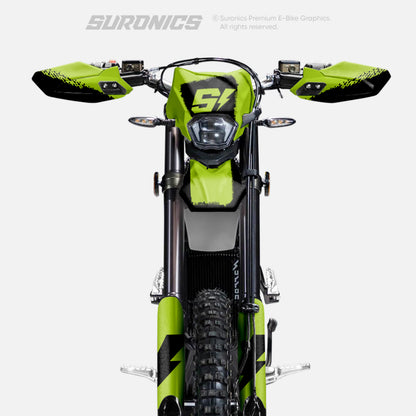 HALF BLACK GREEN Surron Ultra Bee Graphics kit