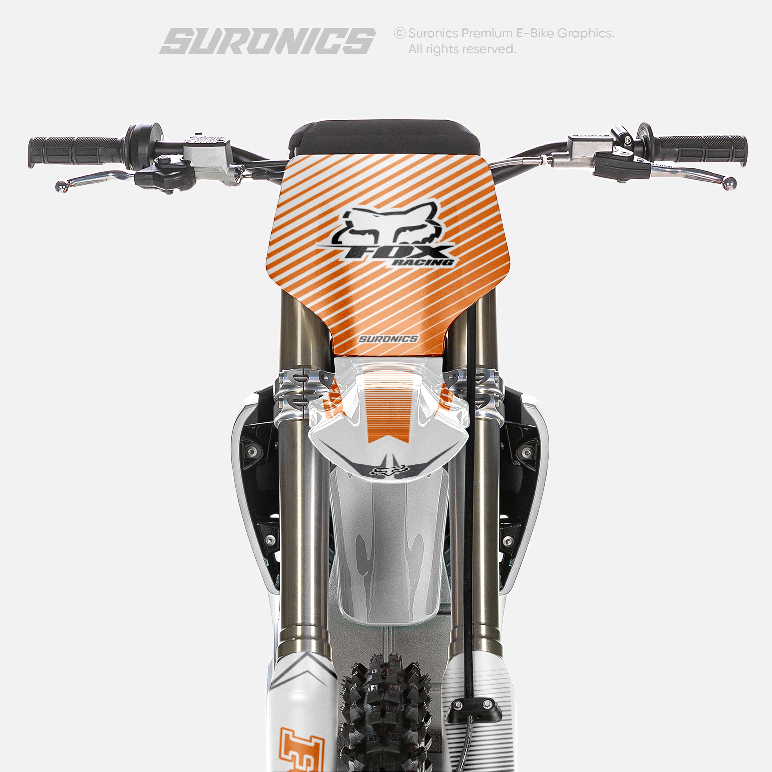 FOX RACER WHITE ORANGE Stark Varg Graphics kit