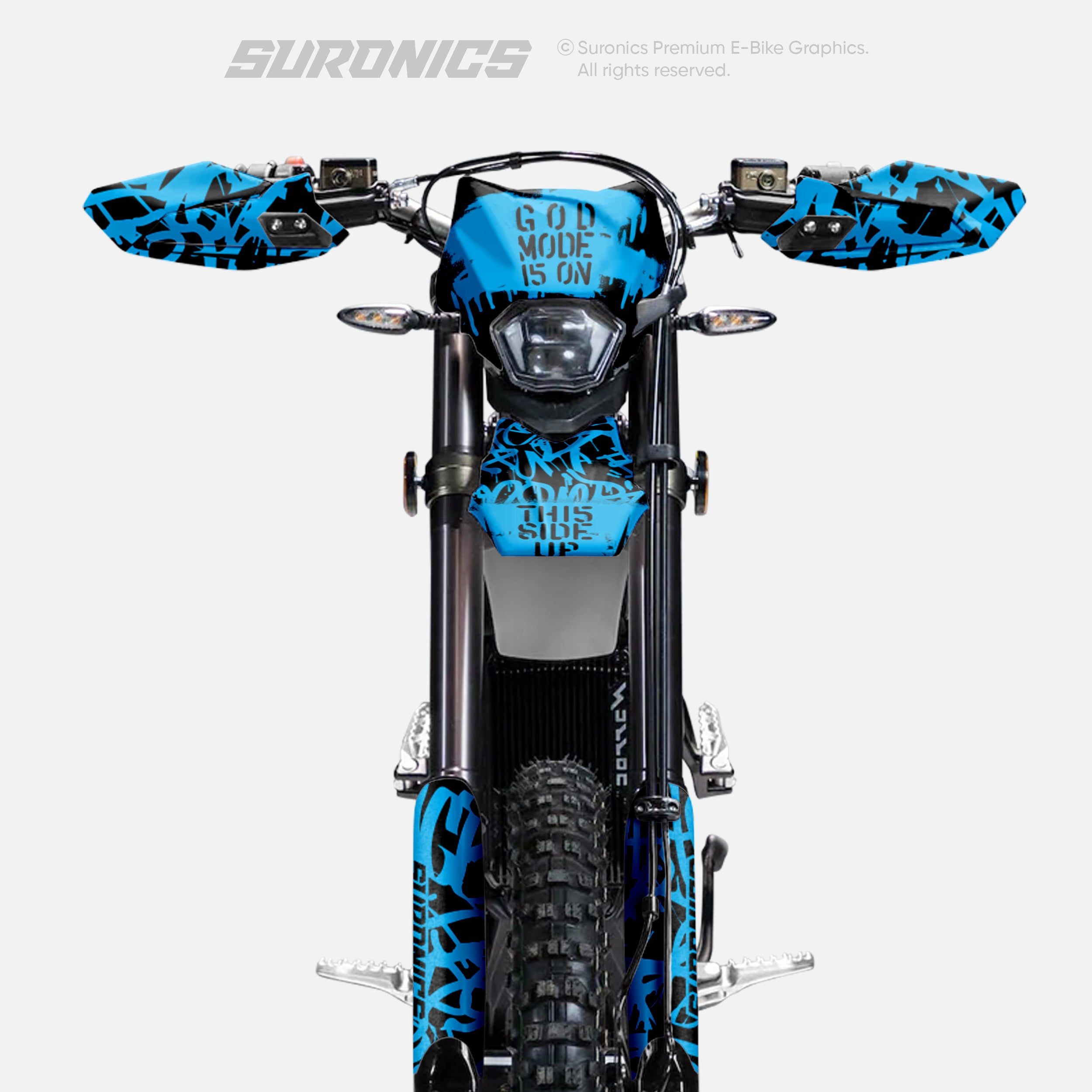 STREET GHOST BLACK CYAN Surron Ultra Bee Graphics kit