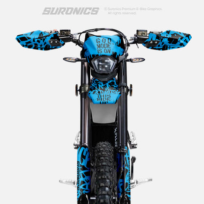 STREET GHOST BLACK CYAN Surron Ultra Bee Graphics kit