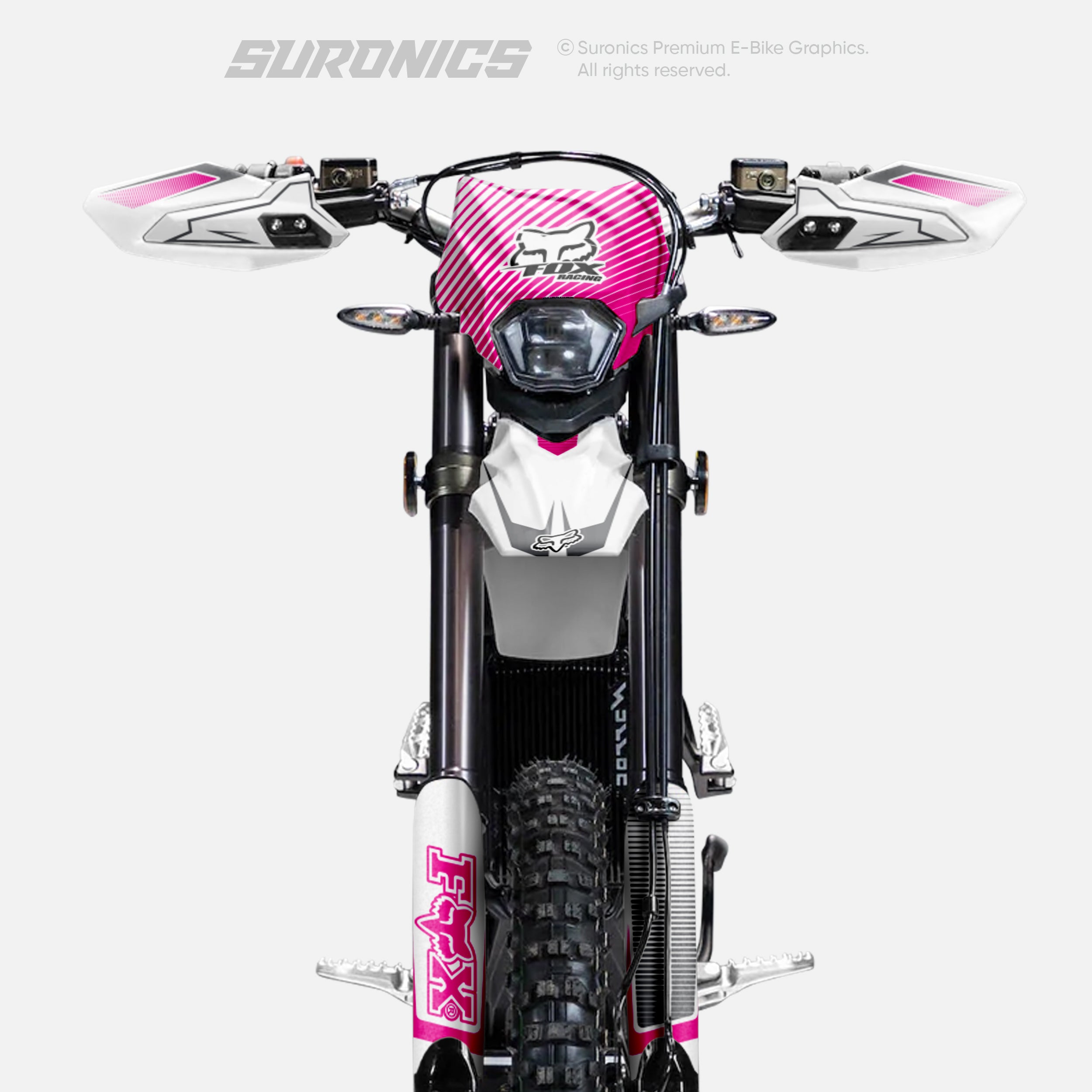 FOX RACER WHITE MAGENTA Surron Ultra Bee Graphics kit