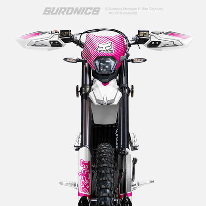 FOX RACER WHITE MAGENTA Surron Ultra Bee Graphics kit