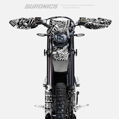 STICKY BLACK WHITE Surron Ultra Bee Graphics kit