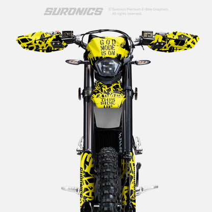 STREET GHOST BLACK YELLOW Surron Ultra Bee Graphics kit