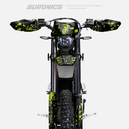 SPLATTER BLACK GREEN Surron Ultra Bee Graphics kit