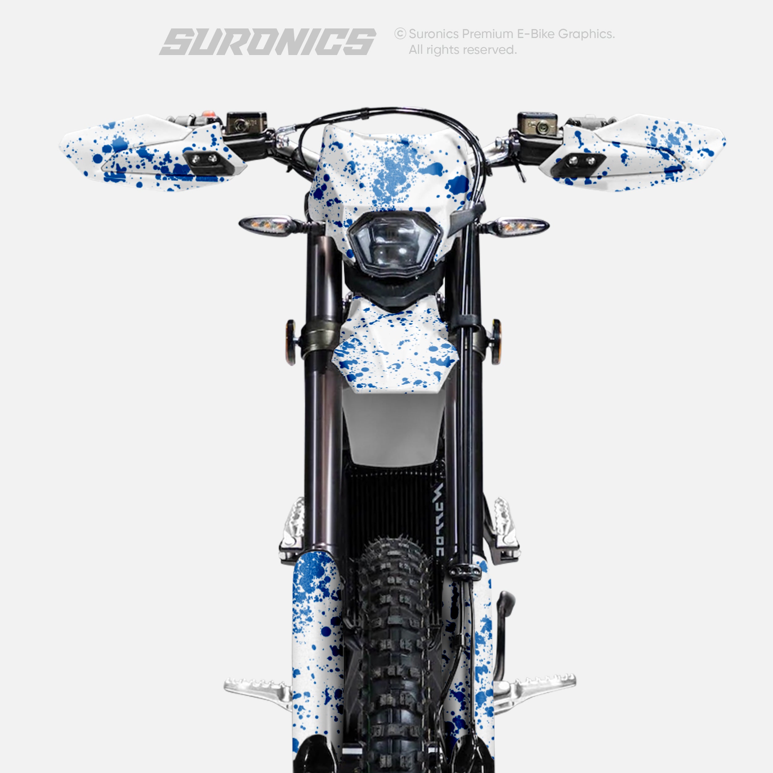 SPLATTER WHITE BLUE Surron Ultra Bee Graphics kit