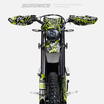 STICKY BLACK GREEN Surron Ultra Bee Graphics kit
