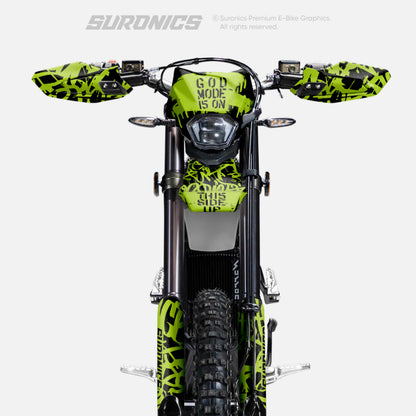 STREET GHOST BLACK GREEN Surron Ultra Bee Graphics kit