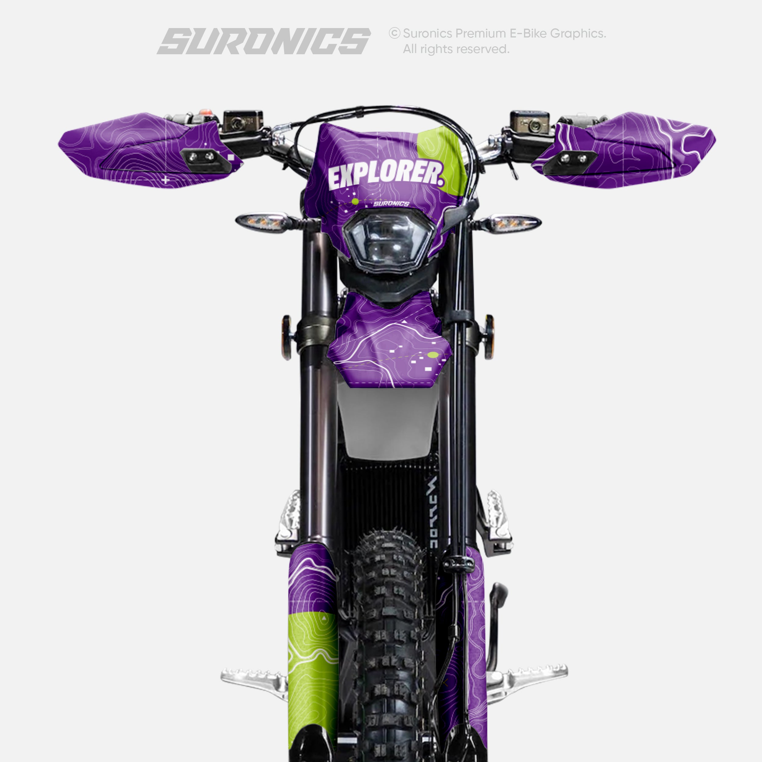 EXPLORER PURPLE GREEN Surron Ultra Bee Graphics kit
