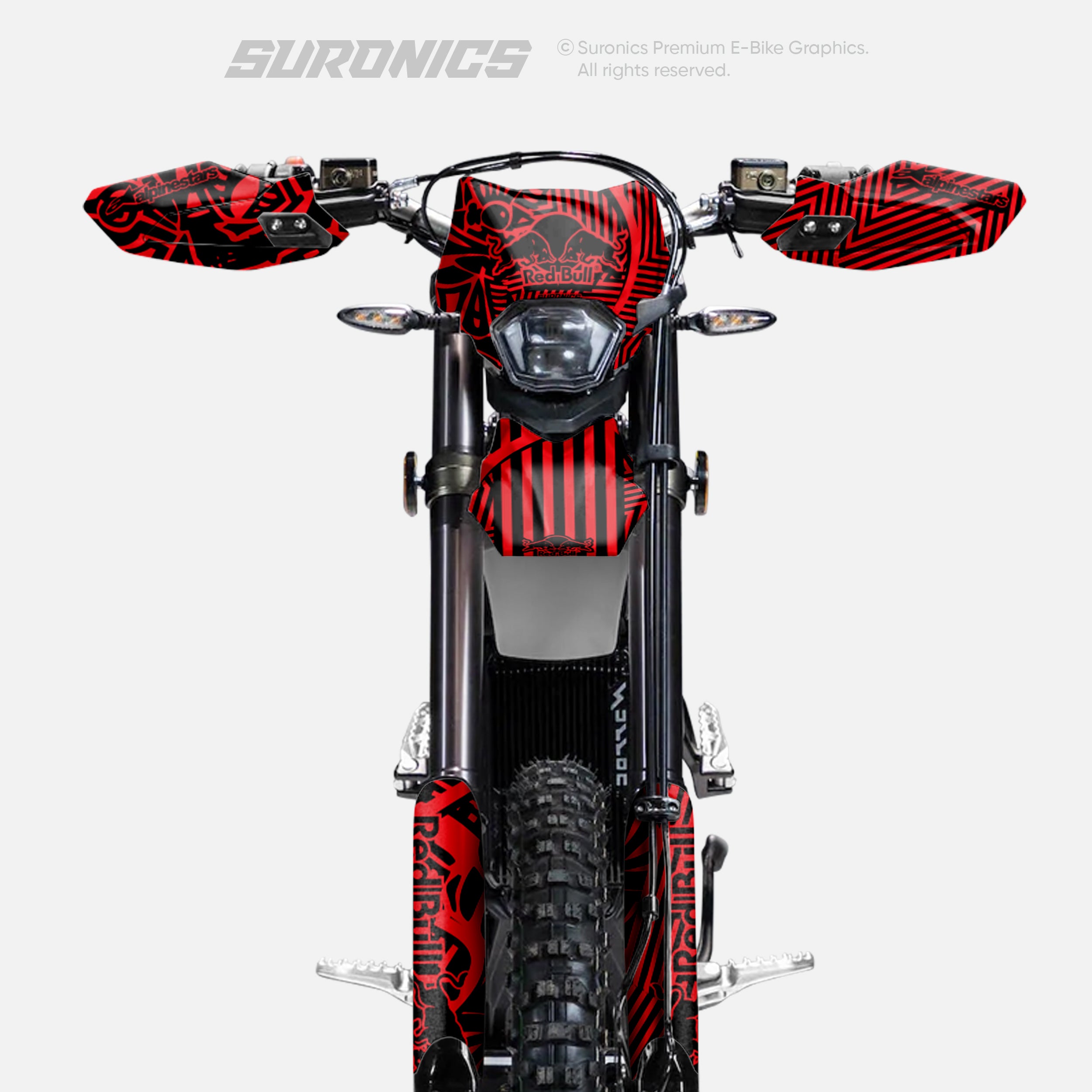 RACE ART BLACK RED Surron Ultra Bee Graphics kit
