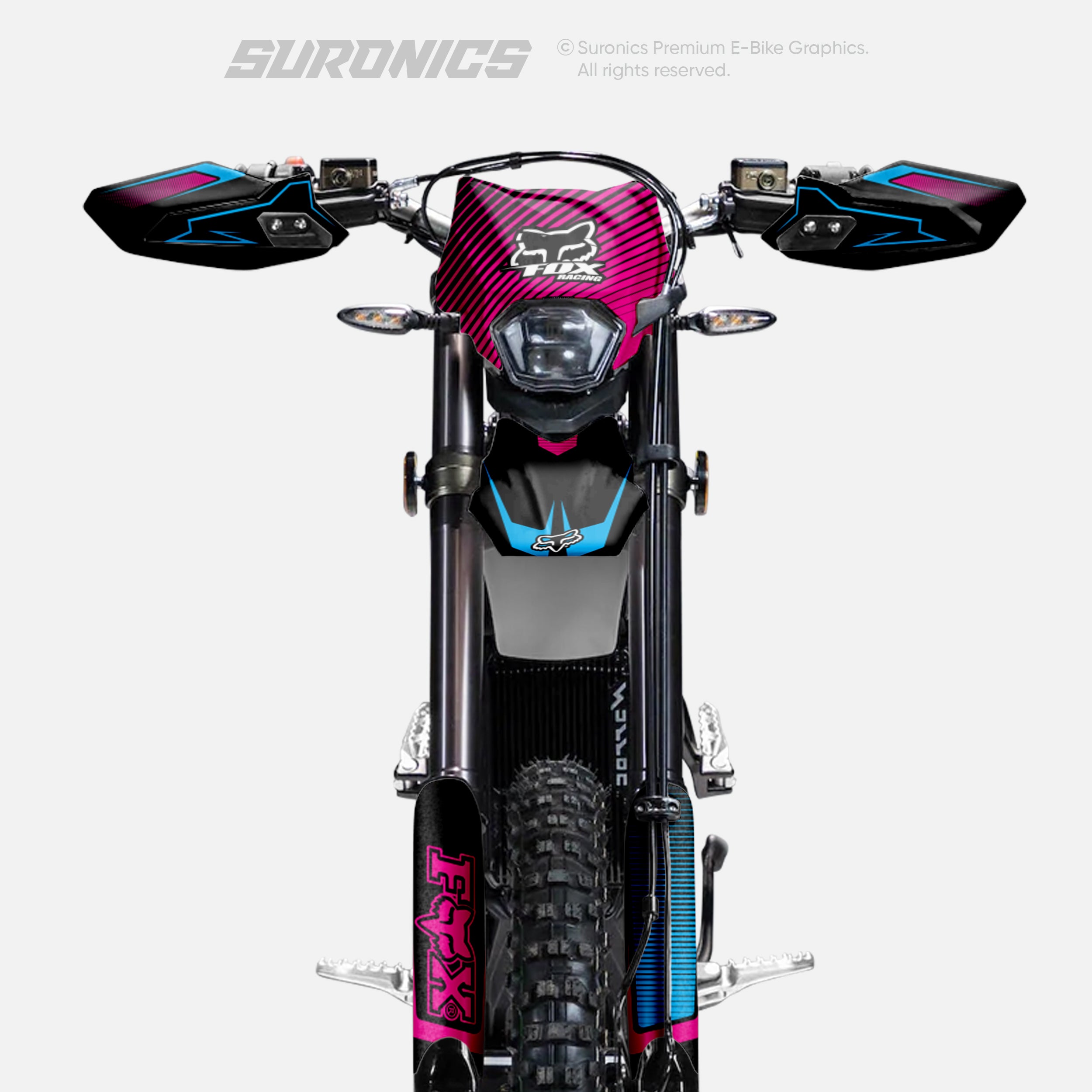 FOX RACER BLACK MAGENTA Surron Ultra Bee Graphics kit
