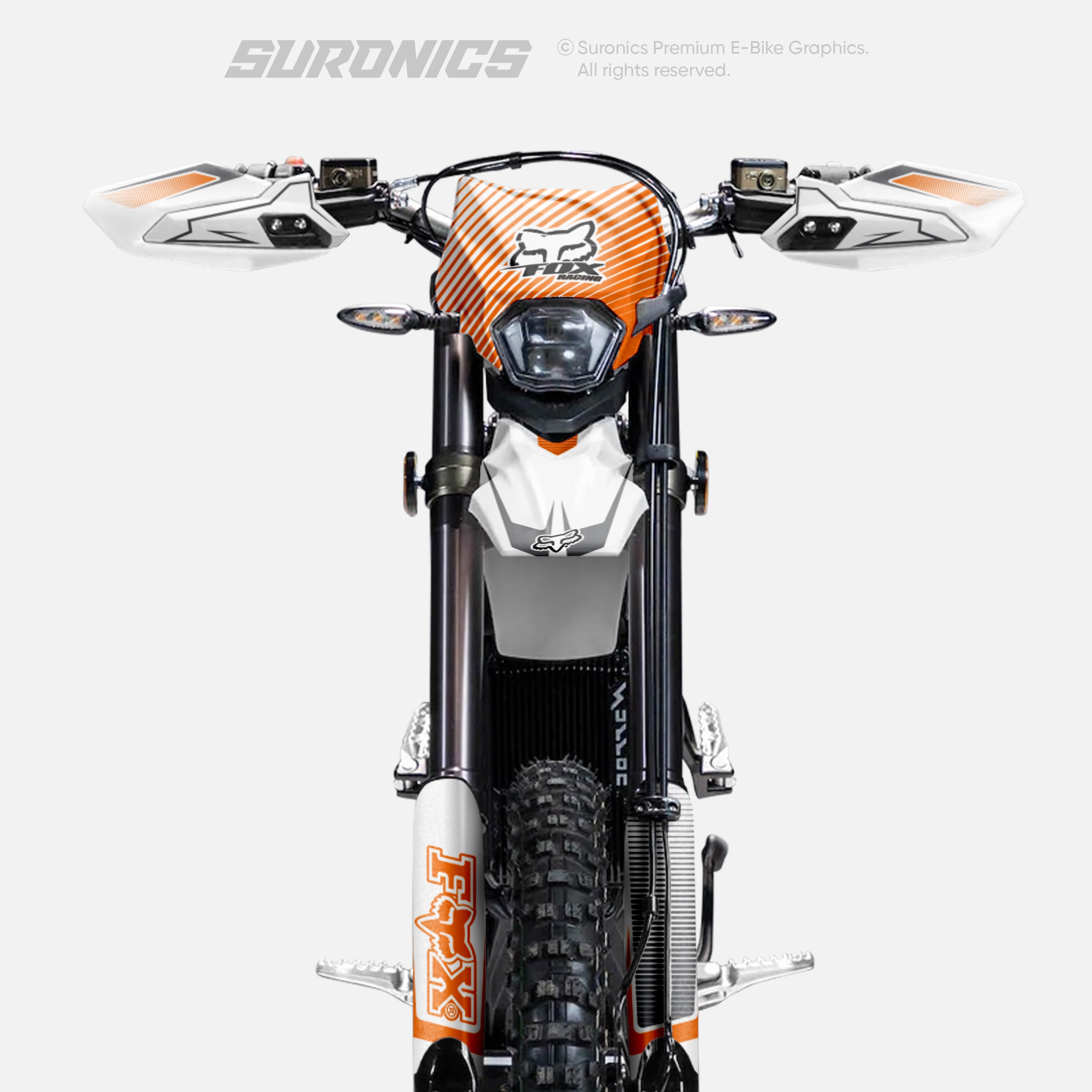FOX RACER WHITE ORANGE Surron Ultra Bee Graphics kit