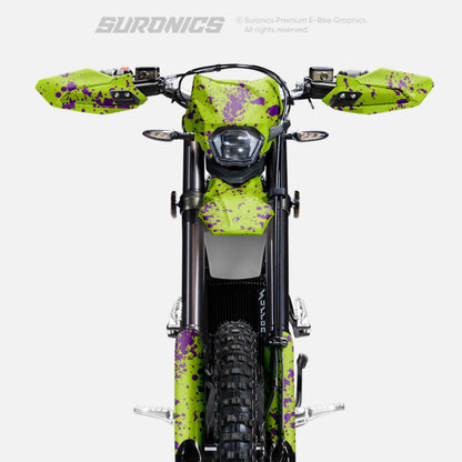 SPLATTER GREEN PURPLE Surron Ultra Bee Graphics kit