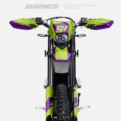HALF PURPLE GREEN Surron Ultra Bee Graphics kit