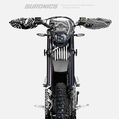 RACE ART BLACK WHITE Surron Ultra Bee Graphics kit