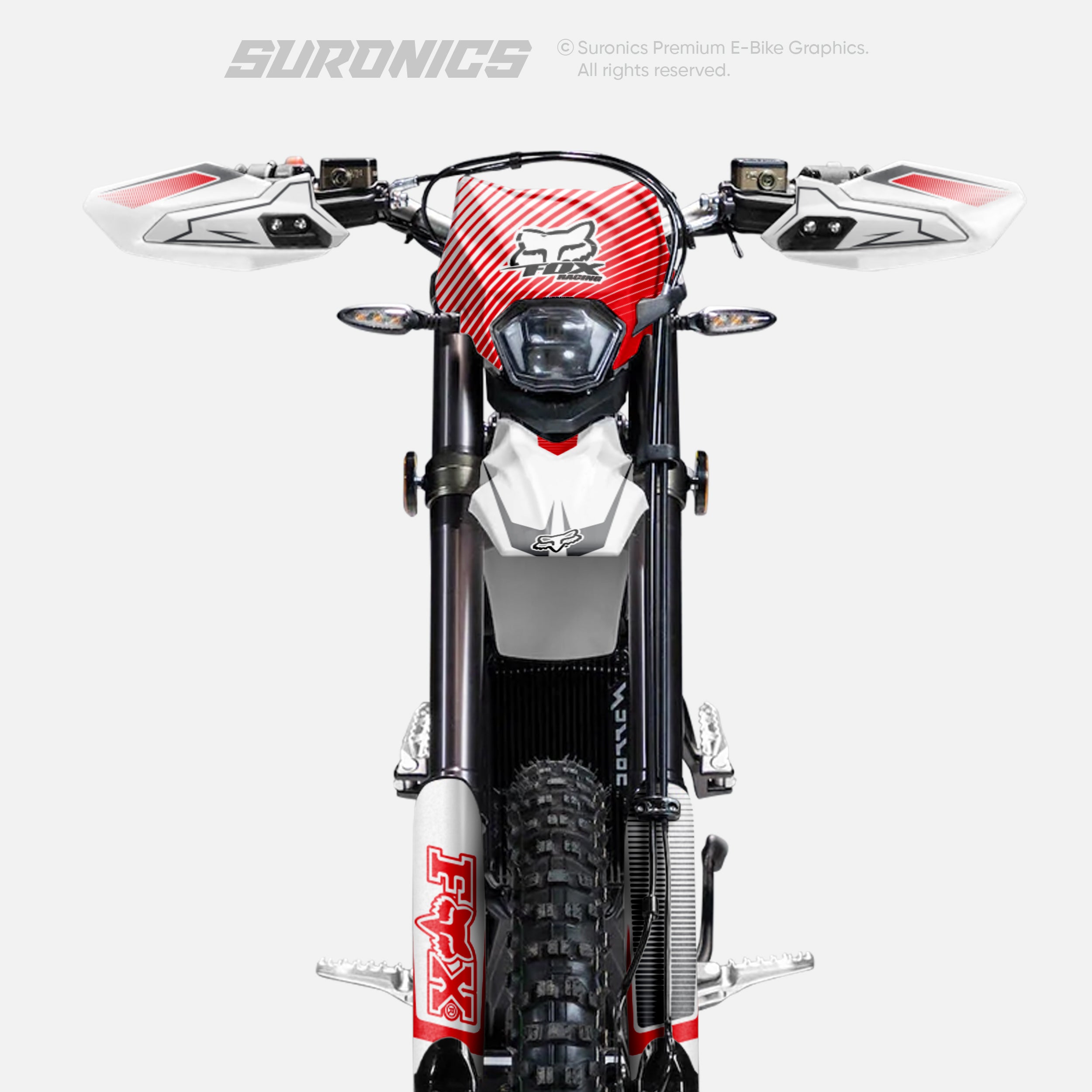 FOX RACER WHITE RED Surron Ultra Bee Graphics kit