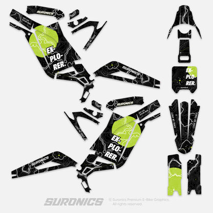 EXPLORER BLACK GREEN - Surron Light Bee Graphics kit