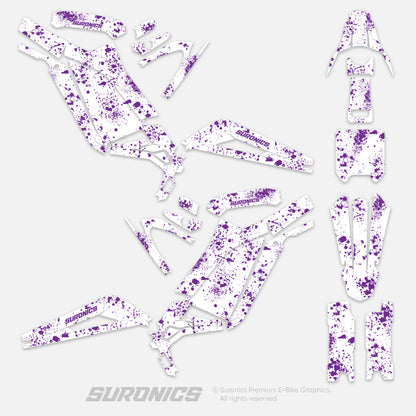 SPLATTER WHITE PURPLE Surron Light Bee Graphics kit