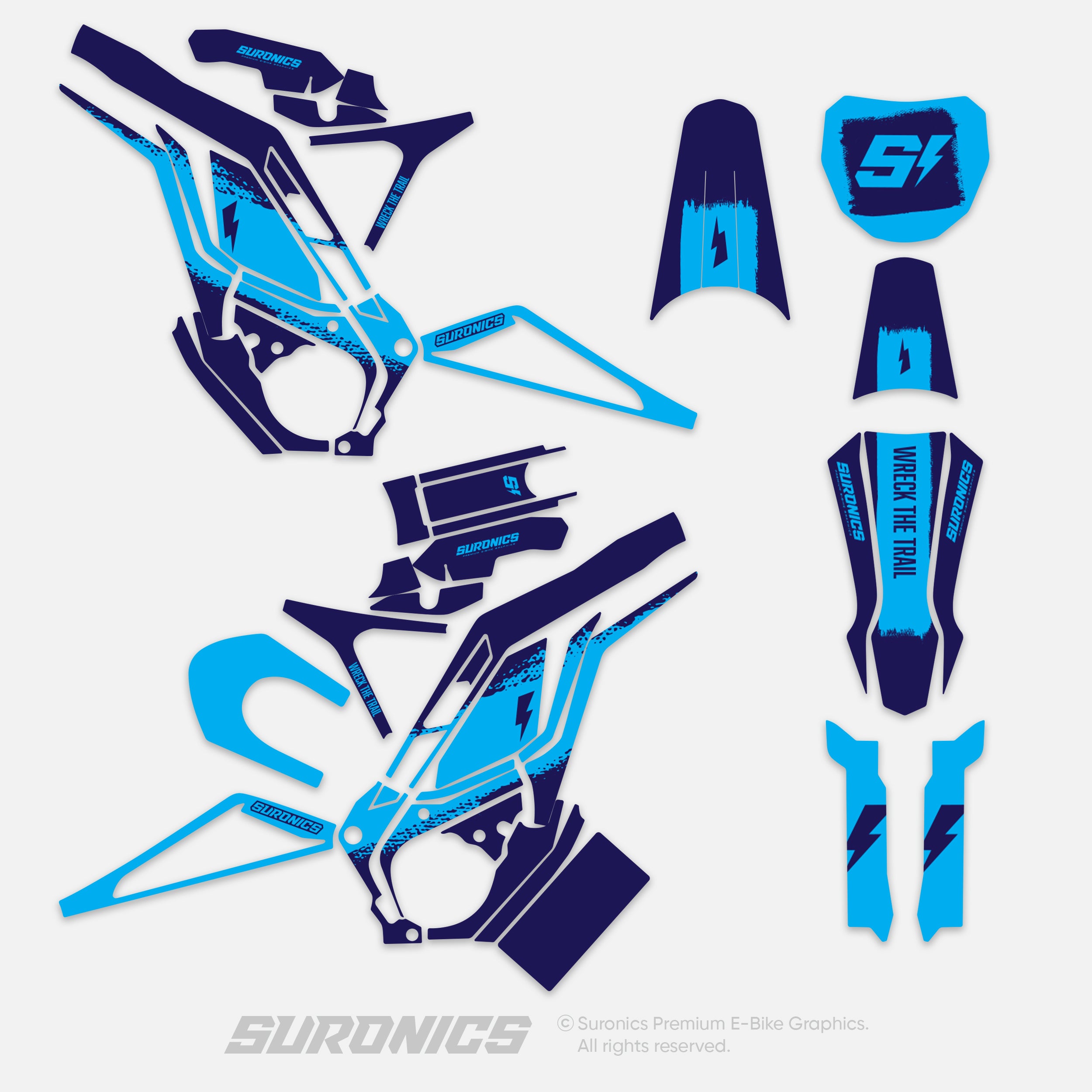HALF NAVY CYAN E-Ride Pro SS SR Graphics kit