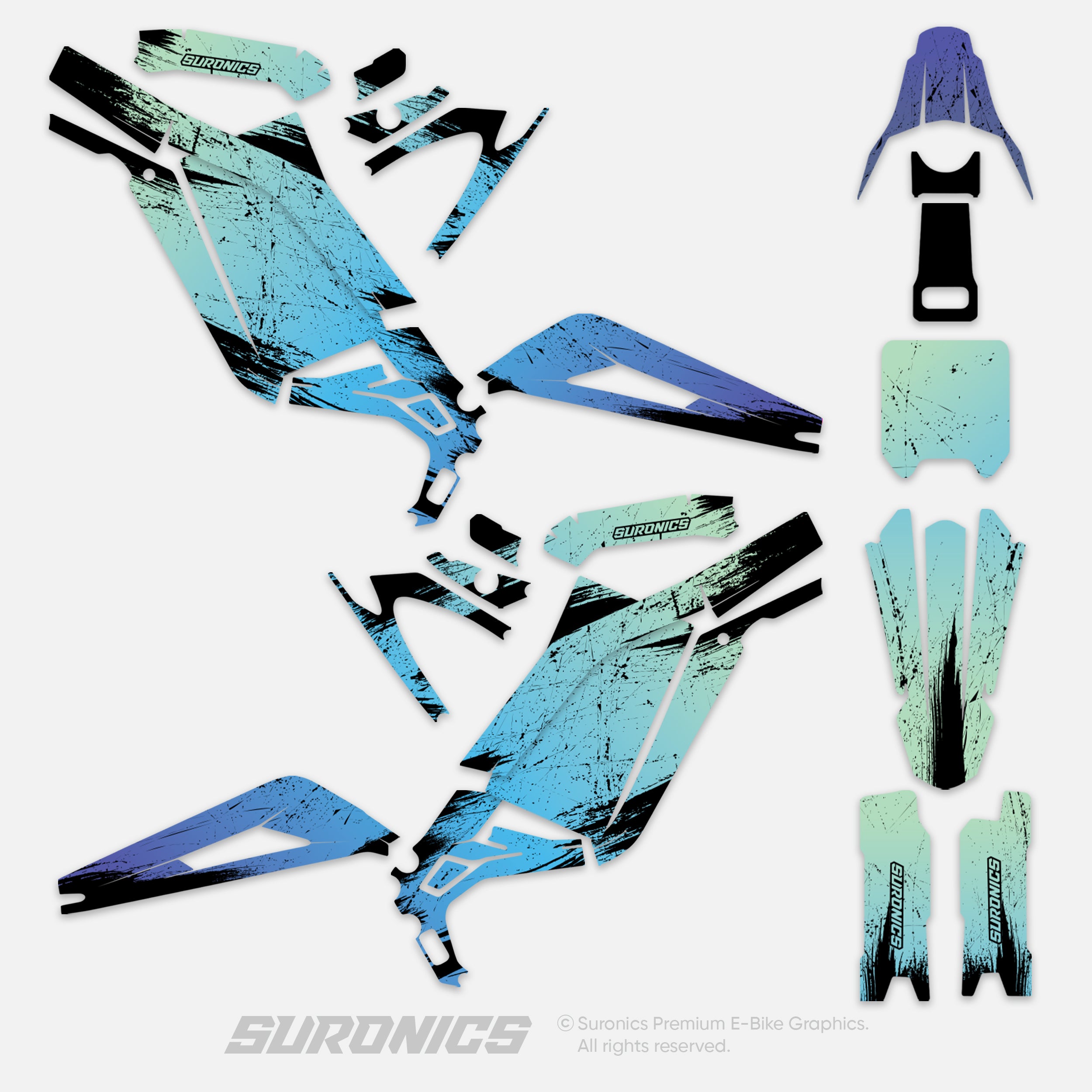 FADE BLUE Surron Light Bee Graphics kit