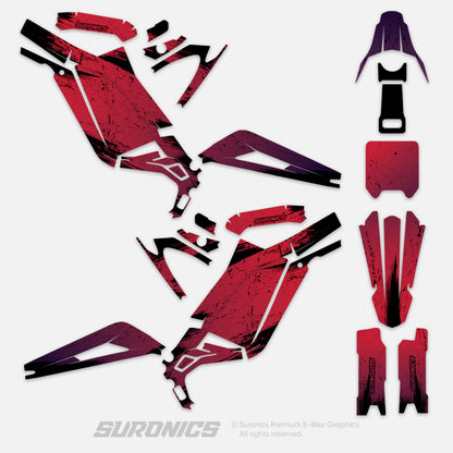 FADE RED NIGHT Surron Light Bee Graphics kit