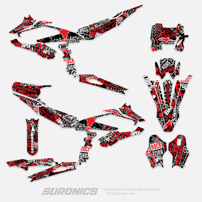 STIKCY BLACK RED Surron Hyper Bee Graphics kit