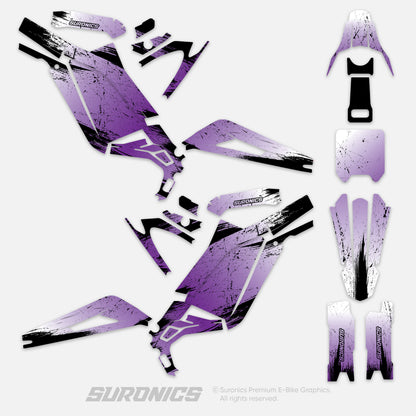 FADE WHITE PURPLE Surron Light Bee Graphics kit