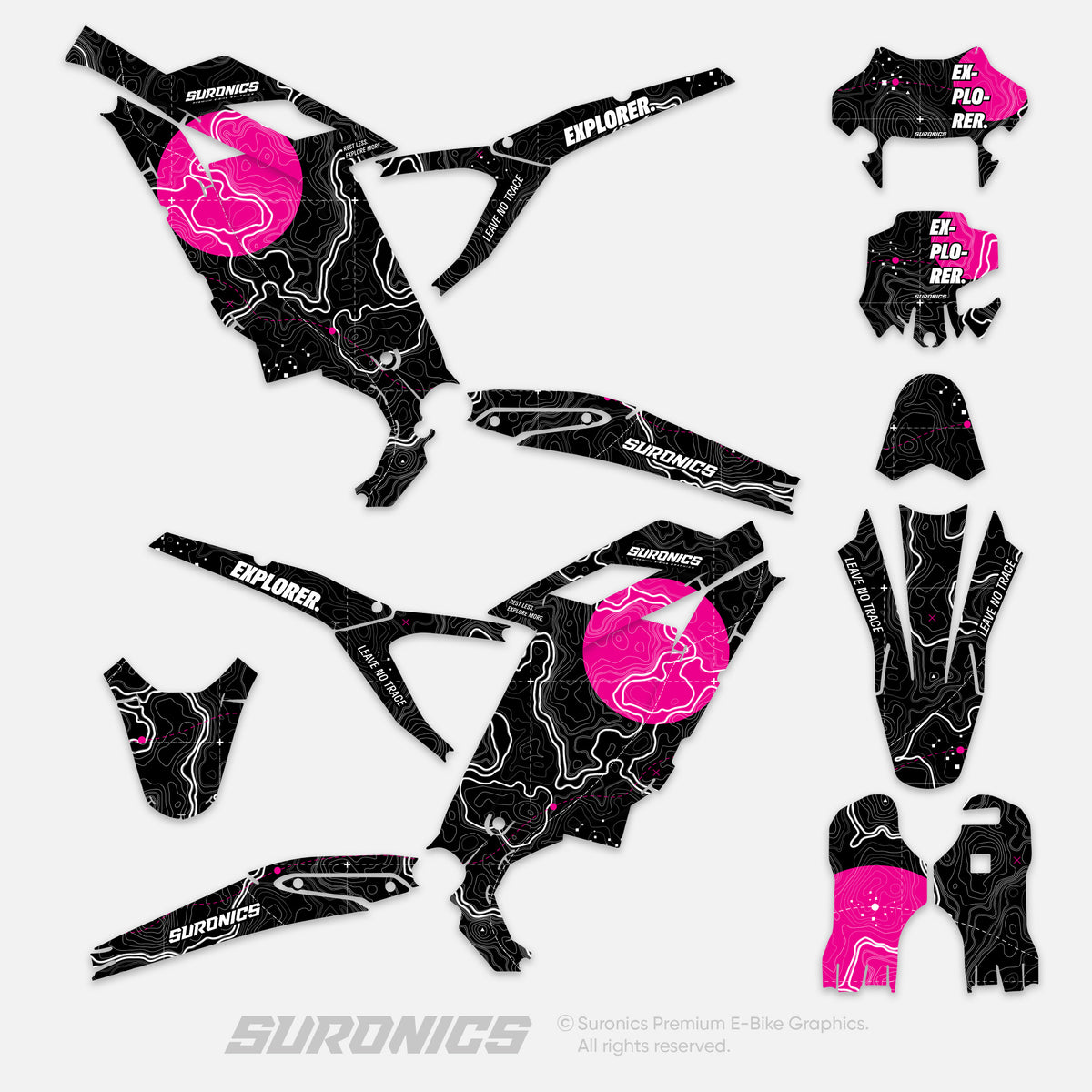 EXPLORER BLACK MAGENTA Surron Light Bee 2 Graphics kit