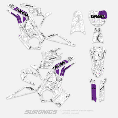 EXPLORER WHITE PURPLE E-Ride Pro SS SR Graphics kit