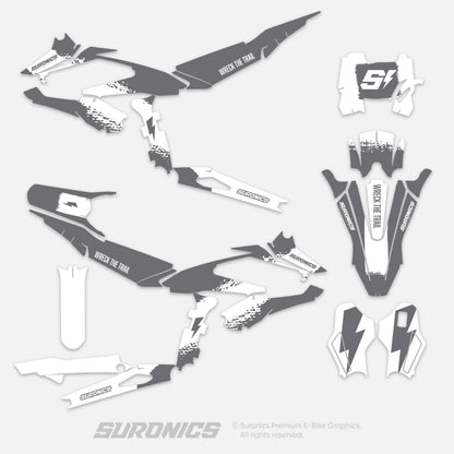 HALF GREY WHITE Surron Hyper Bee Graphics kit